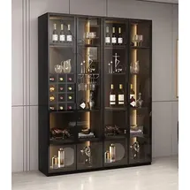 JV Möbel Vitrine Weinschrank 40 x 200 x 160 cm Schwarz