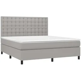 vidaXL Boxspringbett 180 x 200 cm Hellgrau