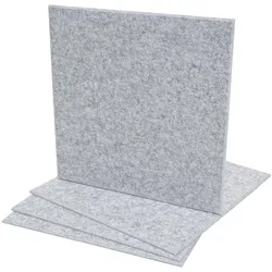4er-Set Akustikwandpaneel MCW-L52, Wandpaneele Akustikplatten, schalldämmend 1qm Fläche 50x50cm ~ hellgrau