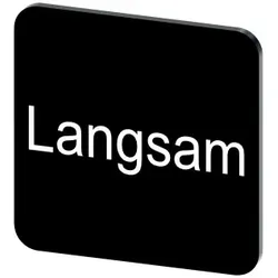 Siemens 3SU19000AF160AN0 Bezeichnungsschild 22x22mm, Schild schwarz, Beschriftung: Langsam - 10 Stück