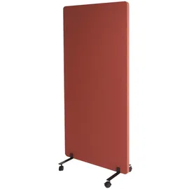 Proregal Akustik-Trennwand HxBxT 167x80x39 cm doppelwandig rollbar Stoff Braun Büro-Sichtschutz Raumteiler Pinnwand