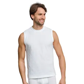 SCHIESSER Herren, Unterhemden, 2er Pack - "Essentials", Muscleshirt, Rundhals, Baumwolle, weiß M,
