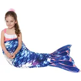 Catalonia Classy Meerjungfrauenflosse Mädchen 140 150 Blau, Meerjungfrau Flosse Decke Farbwechsel Kinder Damen Erwachsene Frauen, Meerjungfrau Flossen Schwanz Schlafsack Geschenke für Mädchen - 155cm x 51cm