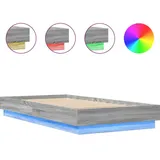 vidaXL Bettgestell mit LED Grau Sonoma-Eiche 75x190 cm