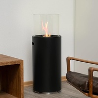 Moritz Bio-Ethanol Standkamin 1L Brenner | Brenndauer ca. 3,5h | 34x34x86,5 cm | schwarz | freistehender Ethanol Kamin für Indoor Outdoor | Kaminofen Terassenkamin | Bioethanolkamin | Edelstahlbrenner