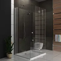 Alpenberger Duschkabine U Form | Duschkabine 3 Seitig Duschabtrennung mit Antikalk | Komplettdusche aus ESG Sicherheitsglas | Glasdusche mit Pendel...