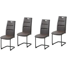 Hti-Living Schwingstuhl PU braun 4er Set