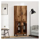 vidaXL Highboard 2-Tlg Altholz Engineered Wood und Glas 3403198