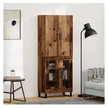 vidaXL Highboard 2-Tlg Altholz Engineered Wood und Glas 3403198