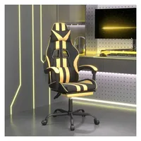 vidaXL Gaming-Stuhl mit Fußstütze Schwarz und Gold