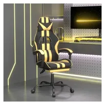 vidaXL Gaming-Stuhl mit Fußstütze Schwarz und Gold