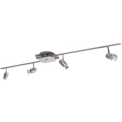 Decken Balken Strahler Wohn Schlaf Zimmer Lampe silber Spot Leiste verstellbar Brilliant G16131/77