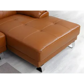 vente-unique Ecksofa - Premium-Leder - Ecke Links - Karamell - EXCELSIORA