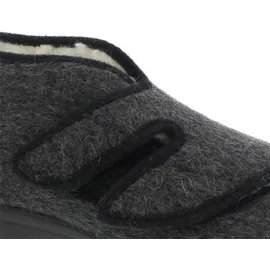 Fischer Markenschuh Klett-Hausschuh Schurwolle Grau 44