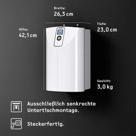 Stiebel Eltron SNE 5 t ECO + WSN 10 Kleinspeicher, mit Sensorarmatur, 2kW, stufenlos, antitropf, weiß 238823