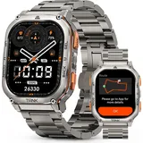 KOSPET TANK M3 Ultra GPS Smartwatch für Herren Smartwatch Damen 480mAh Akku IP69K Wasserdicht Herzfrequenz Monitor Schlaftracker Weihnachtsgeschenk - Silber