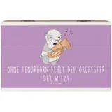 Mr. & Mrs. Panda Dekokiste 19 x 12 cm Tenorhorn Witz - Lavendeltraum - Geschenk, musikalische Ak (1 St), Hochwertiges Holzfaser lila