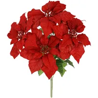 Flair Flower Weihnachtliches Bouquet aus Weihnachtsstern 50cm rot künstlich Christstern Strauß X'Mas Weihnachtsdeko Weihnachtsblume Blumen Kunstblume Blumendeko Mittelstücke Dekoblume, Poinsettia