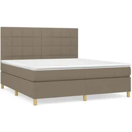 vidaXL Boxspringbett mit Matratze Taupe 180x200 cm Stoff