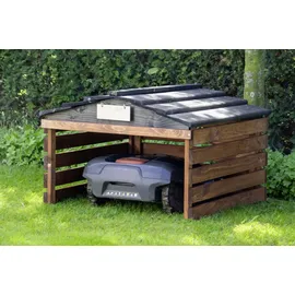 Dobar Mährobotergarage mit abnehmbarem Dach braun