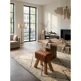 KADIMA DESIGN Sitzhocker Echtleder 40 x 48 x 27 cm Braun