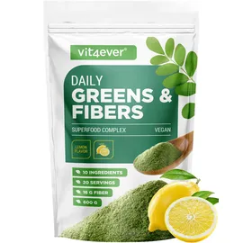 Vit4ever Daily Greens & Fibers Zitrone Pulver 600 g