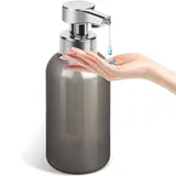 Phneems Seifenspender Automatisch Elektrischer Automatic Soap Dispenser Mit Sensor No Touch Sensor Automatischer Seifenspender FüR Bad,KüChe,BüRo 450ML Grau