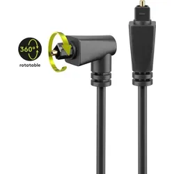goobay - Toslink M/Toslink M 90° (360°) 0200 2,0m - Toslink-Stecker > Toslink-Stecker 90°