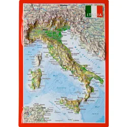 Georelief Reliefpostkarte Italien - 0