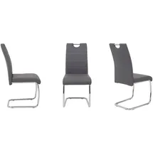 Hela Schwingstuhl Flora Kunstleder grau 4er Set