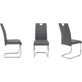 Hela Schwingstuhl Flora Kunstleder grau 4er Set
