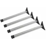 Metafranc Tischbeine 710 mm - Praktisches 4-er Set - Moderner Aluminiumlook Höhenverstellbar - 150 kg Tragkraft - Ideal für alle gängige Tischhöhen / Möbelfuß / Verstellfuß / Teleskopfuß / 620209