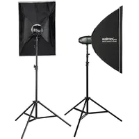 walimex pro Newcomer 100 II Studioblitz Set Double (Set, 100 Ws), Blitzleistung, auslösen per Funk 2,4GHz, LED-Einstelllicht, Blitzdauer 1/800-1/1200s, Bowens/walimex pro-Anschluss, ideal für kleine Studios