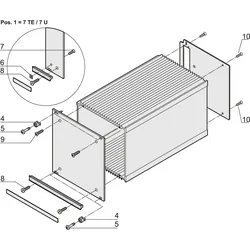 SCHROFF Montagematerial für eine HF-Kassette - BEFEST.TEILE HF-KASSETTE