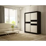 altdecor Kleiderschrank, Schwarz, Weiß, Holzwerkstoff, 200x215x67 cm Schlafzimmer, Kleiderschränke