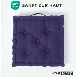 Homescapes Sitzkissen Unifarben 40 x 40 cm Marineblau