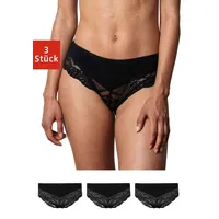 SNOCKS Hipster Panties mit Spitze | Schwarz | XL