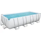 Bestway Power Steel Frame Pool Komplett-Set, rechteckig, inkl. Sandfilterpumpe,