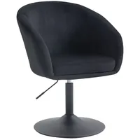 Svita Jamaika Loungesessel Cocktailsessel Tellerfuß mit Armlehnen Samt Schwarz