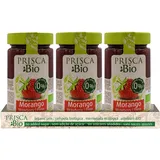 Prisca 100% Bio-Erdbeermarmelade - Ohne Zuckerzusatz - Zertifiziertes Bio-Produkt - Packung mit 3 Einheiten à 240 g