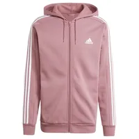 Adidas Herren Essentials Fleece 3-Stripes Full-Zip Hoodie, preloved Crimson, S