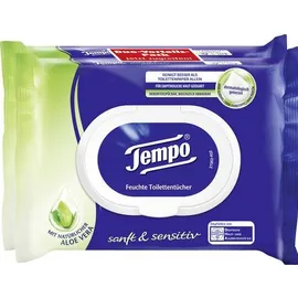 Tempo Toilettenpapier Sanft & Sensitiv Duo-Pack 1-lagig, 2x 42 Tücher