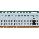 60x Varta Ecopack Gr. 312 Hörgerätebatterien braun PR41 (10x6er Blister)