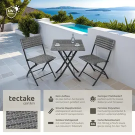 Tectake Trevi Set 3-tlg. grau klappbar