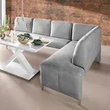 exxpo - sofa fashion Intenso 197 x 91 x 264 cm Luxus-Microfaser langer Schenkel links hellgrau