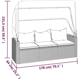 vidaXL Polyrattan Loungesofa grau 362335