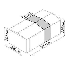 Globel Gerätehaus-Erweiterungselement 410 Anthrazit 127 cm x 308 x 224,6 cm