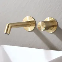 Wandarmatur mit Einhebelmischer | satiniertes Gold - Lune