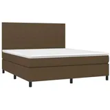 vidaXL Boxspringbett mit Matratze & LED Dunkelbraun 160x200 cm Stoff