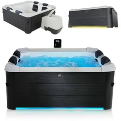 Whirlpool Oslo Plus für 6 Personen - Indoor & Outdoor Pool mit LED, Zubehör & App - Carbon Grey
